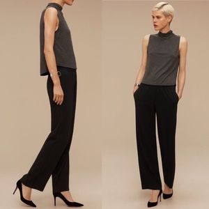 Aritzia Babaton Black Bradley Wide Leg Pant